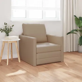 Pohovka vidaXL Pohovka na spaní Cappuccino 74 x 77 x 81 cm Umělá kůže