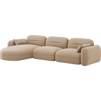 Pohovka Cosmopolitan Design Pískově hnědá sametová rohová pohovka Sydney 320 cm, levá