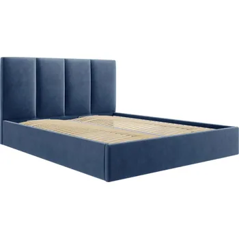 Postel Micadoni Tmavě modrá dvoulůžková postel Pyla 160 x 200 cm s úložným prostorem