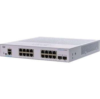 Switch Cisco CBS250-16T-2G-EU 16-port GE Smart Switch, 16x GbE RJ-45, 2x 1G SFP, fanless, REFRESH