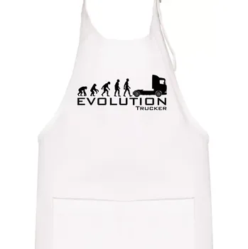 Kuchyňská zástěra Evoluce trucker - Dětská zástěra na vaření - Univerzální velikost ( Bílá )
