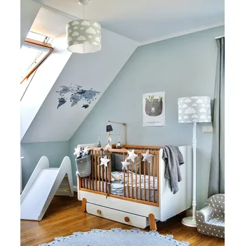 Stojací lampa Lamps and Company Podlahová lampa s motivem obláčků - šedá Barva: Bílá