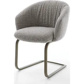 Jídelní židle DELIFE Jídelní židle Caja-Flex s područkami bouclé stříbrně šedá jídelní židle plochý titanový efekt taštičkové pružiny