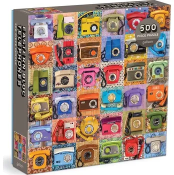 Výuková hračka Galison Puzzle Troy Litten Eastern Bloc Telephones 500 dílků