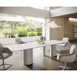 DELIFE Jídelní stůl Edge 300x100 keramika Laminam®Statuarietto bílá Troa kov bílá