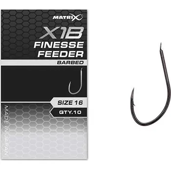 Rybářský háček Háček Matrix X1B Finesse Feeder Barbed Velikost 16