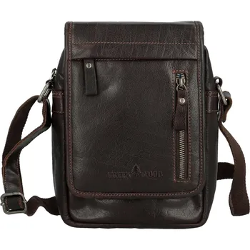 Pánská kožená crossbody taška tmavě hnědá - Greenwood Olivier hnědá