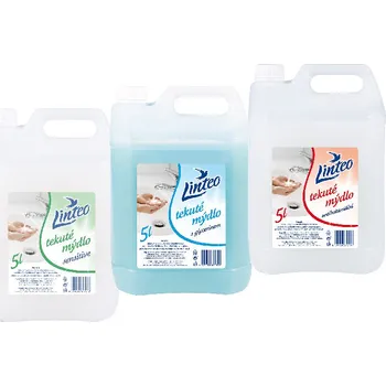 Mýdlo Linteo Tekuté mýdlo modré s glycerinem Satin 5000ml 30488 8544008877389