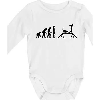 Kojenecké oblečení Evoluce agility žena - Body kojenecké s dlouhým rukávem - Dlouhý r. do 3 měs ( Bílá )