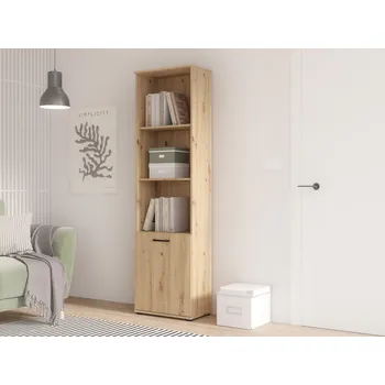 Knihovna Knihovna Nipo s dvířky 50x181x29 cm, dub artisan