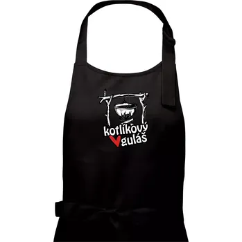Kuchyňská zástěra Kotlíkový guláš - Dámská zástěra na vaření - Univerzální velikost ( Černá )