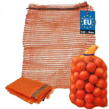Pytle na odpadky Rashlový pytel se stahovací šňůrkou na zeleninu brambory 25 kg 50x80 cm - 25 kg \ oranžová