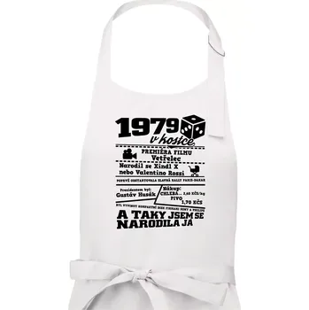 Kuchyňská zástěra 1979 v kostce - Dámská zástěra na vaření - Univerzální velikost ( Bílá )