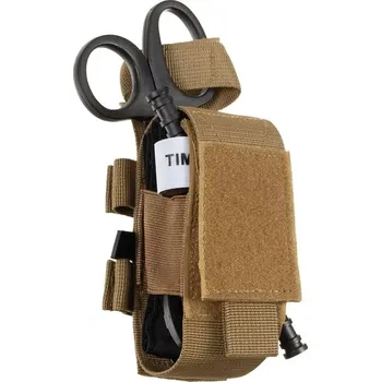 Airsoft Sumka na příslušenství IFAK mini BÉŽOVÁ (Pouzdro určené k upevnění zdravotnických potřeb např. nůžek a turniquetu, možnost upevnění k výstroji či opasku)