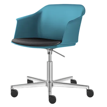 Jednací židle Kancelářská židle Wave 030,F37-N6 (5-ramenný ALU kříž leštěný, kolečka, plastový korpus)