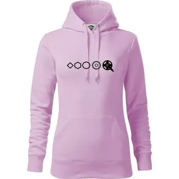 Dámská mikina Evoluce pedály - Mikina dámská Cape s kapucí - XS ( Orchid )