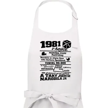 Kuchyňská zástěra 1981 v kostce - Dámská zástěra na vaření - Univerzální velikost ( Bílá )