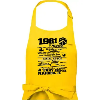 Kuchyňská zástěra 1981 v kostce - Pánská zástěra na vaření - Univerzální velikost ( Žlutá )