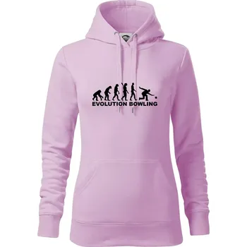 Dámská mikina Evoluce bowling - Mikina dámská Cape s kapucí - S ( Orchid )
