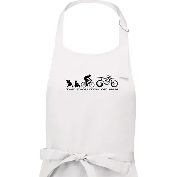 Kuchyňská zástěra Evolution of man (Enduro) - Dámská zástěra na vaření - Univerzální velikost ( Bílá )