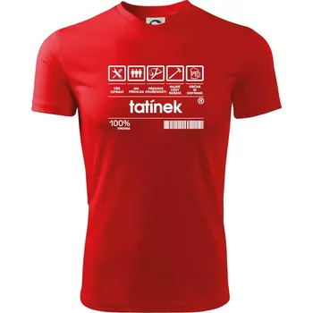 Čárový kód Tatínek - Pánské triko Fantasy sportovní (dresovina) - M ( Červená )