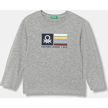 Chlapecké tričko Dětské tričko s dlouhým rukávem United Colors of Benetton 3I1XG10JZ.P.seasonal šedá 09X, vel. 116