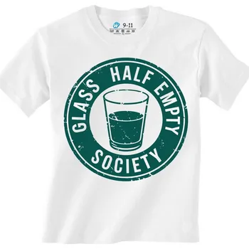 Dívčí tričko Dětské tričko Poloprádzná Sklenice Glass Half Empty Society (Barva: Bílá)