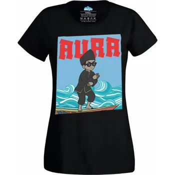 Dámské tričko Dámské tričko Aura Farming Boat Kid (Velikost: XXL, Barva: Černá)