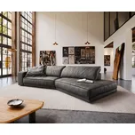 DELIFE Pohovka XL Snoosh 400x150 cm mikrovlákno černá vintage lenoška pravá