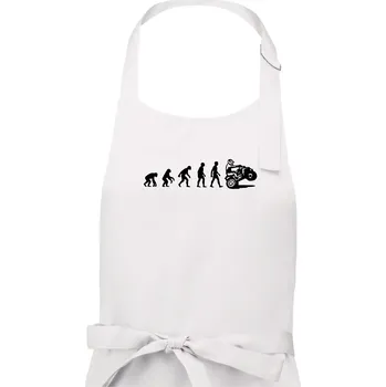 Kuchyňská zástěra Evoluce quad čtyřkolka - Pánská zástěra na vaření - Univerzální velikost ( Bílá )