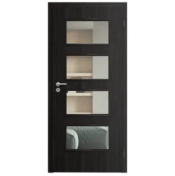 Interiérové dveře SAPELI SWING KOMFORT M49 - CPL LAMINÁT - OTOČNÉ DVEŘE VČ. ZÁRUBNĚ - Ořech královský Průchozí šířka (cm): 60, Průchozí výška (cm): 197, Typ skla: Čiré sklo