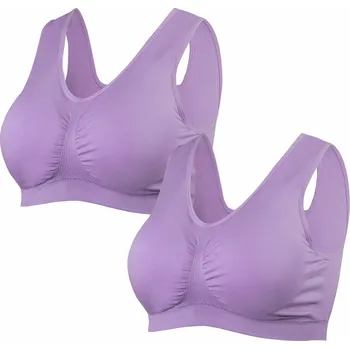 Podprsenka GREENICE Bezešvé sportovní podprsenky 2377B - 2 ks Barva: Fialová, Velikost: 2XL/3XL