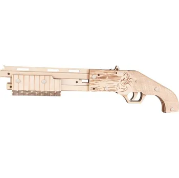 Dřevěná hračka Woodcraft Dřevěné 3D puzzle Zbraň na gumičky Mossberg