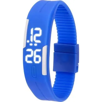 Chytré hodinky Dětské digitální LED hodinky Barevné silikonové hodinky s dotykovým displejem Moderní sportovní hodinky pro děti Chlapecké a dívčí modrá