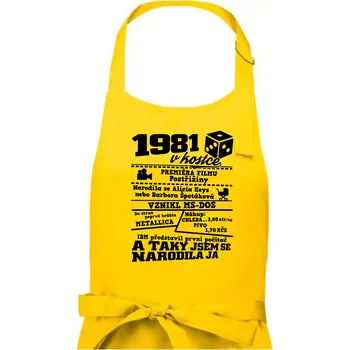 Kuchyňská zástěra 1981 v kostce - Dámská zástěra na vaření - Univerzální velikost ( Žlutá )