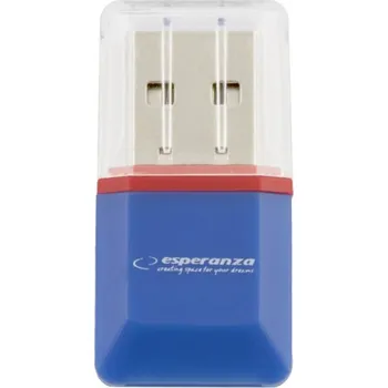 Čtečka magnetické karty Esperanza Čtečka karet MicroSD/TF USB2.0 modrá 72220 EA134B