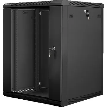 Rozvaděč Nástěnný rack 19' 15U 600X600mm černý flat pack