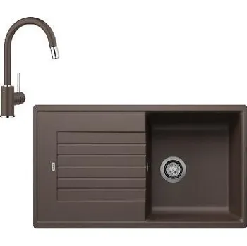 Granitový dřez Blanco - Set dřezu Zia 5 S a baterie Mida S, kávová/kávová SET 10-D 25 MIDA-S kav