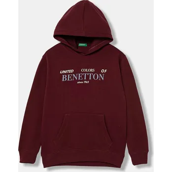 Dětská móda Dětská bavlněná mikina United Colors of Benetton 3J68C204V.G.seasonal burgundské 83X, vel. 130