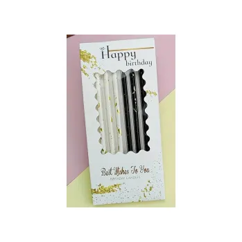 Dortová svíčka BÍLÉ a ČERNÉ SVÍČKY BÍLÉ/ČERNÉ