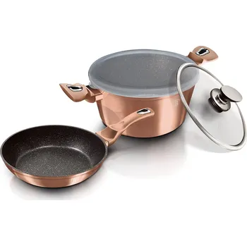 Sada nádobí Berlinger Haus 4dílná sada na vaření s mramorovým povrchem METALLIC LINE ROSE GOLD EDITION 19455&nbsp;BH/6200