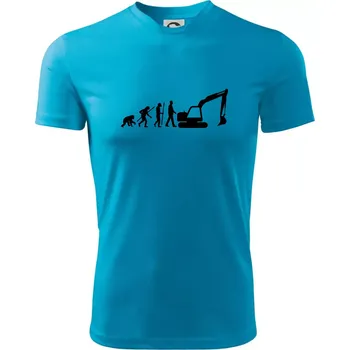 Evoluce bagr velký - Pánské triko Fantasy sportovní (dresovina) - L ( Světlý tyrkys )