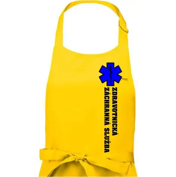 Kuchyňská zástěra Hvězda života - zdravotnická záchranná služba - Pánská zástěra na vaření - Univerzální velikost ( Žlutá )
