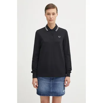 Pánské tričko Bavlněné tričko s dlouhým rukávem Fred Perry, 34, námořnická modř, 59X