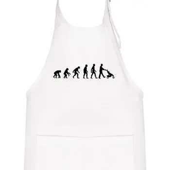 Kuchyňská zástěra Evoluce tatínek - Dětská zástěra na vaření - Univerzální velikost ( Bílá )