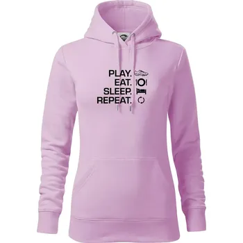 Dámská mikina Play Eat Sleep Repeat fotbal - Mikina dámská Cape s kapucí - M ( Orchid )