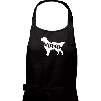 Kuchyňská zástěra Zlatý retrívr máma obrys - Dámská zástěra na vaření - Univerzální velikost ( Černá )