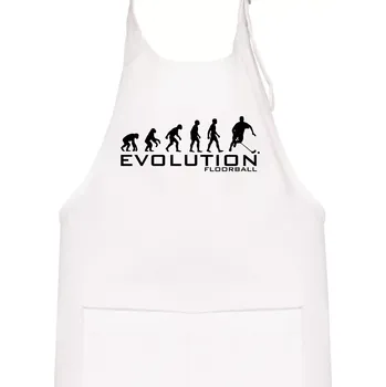 Kuchyňská zástěra Evoluce Floorball - Dětská zástěra na vaření - Univerzální velikost ( Bílá )