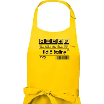 Kuchyňská zástěra Čárový kód - řidič šaliny - Pánská zástěra na vaření - Univerzální velikost ( Žlutá )