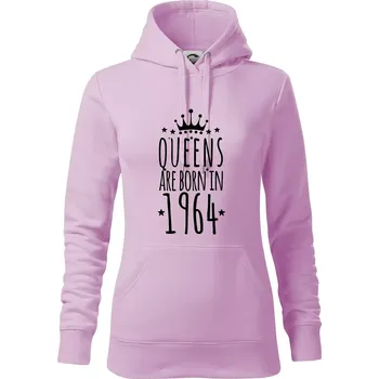 Dámská mikina Queens are born in 1964 - Mikina dámská Cape s kapucí - S ( Orchid )
